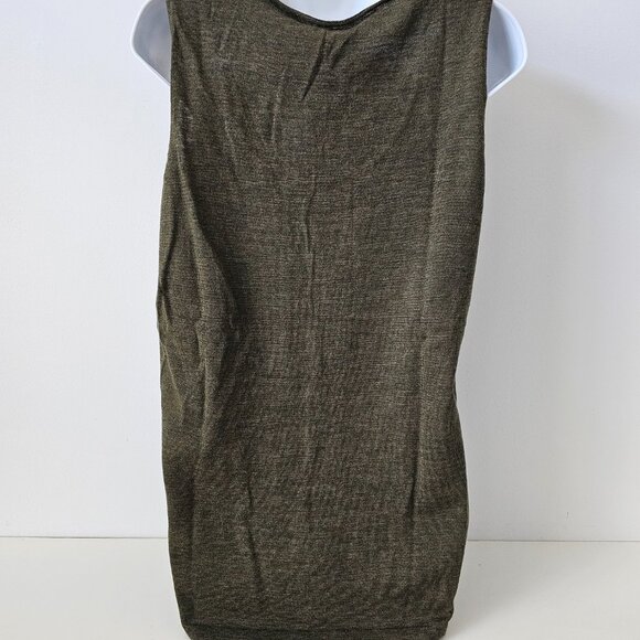 NWT EILEEN FISHER Cyprus Green Fine Merino Wool Jersey U-Neck Shell Top Medium - Picture 6 of 8